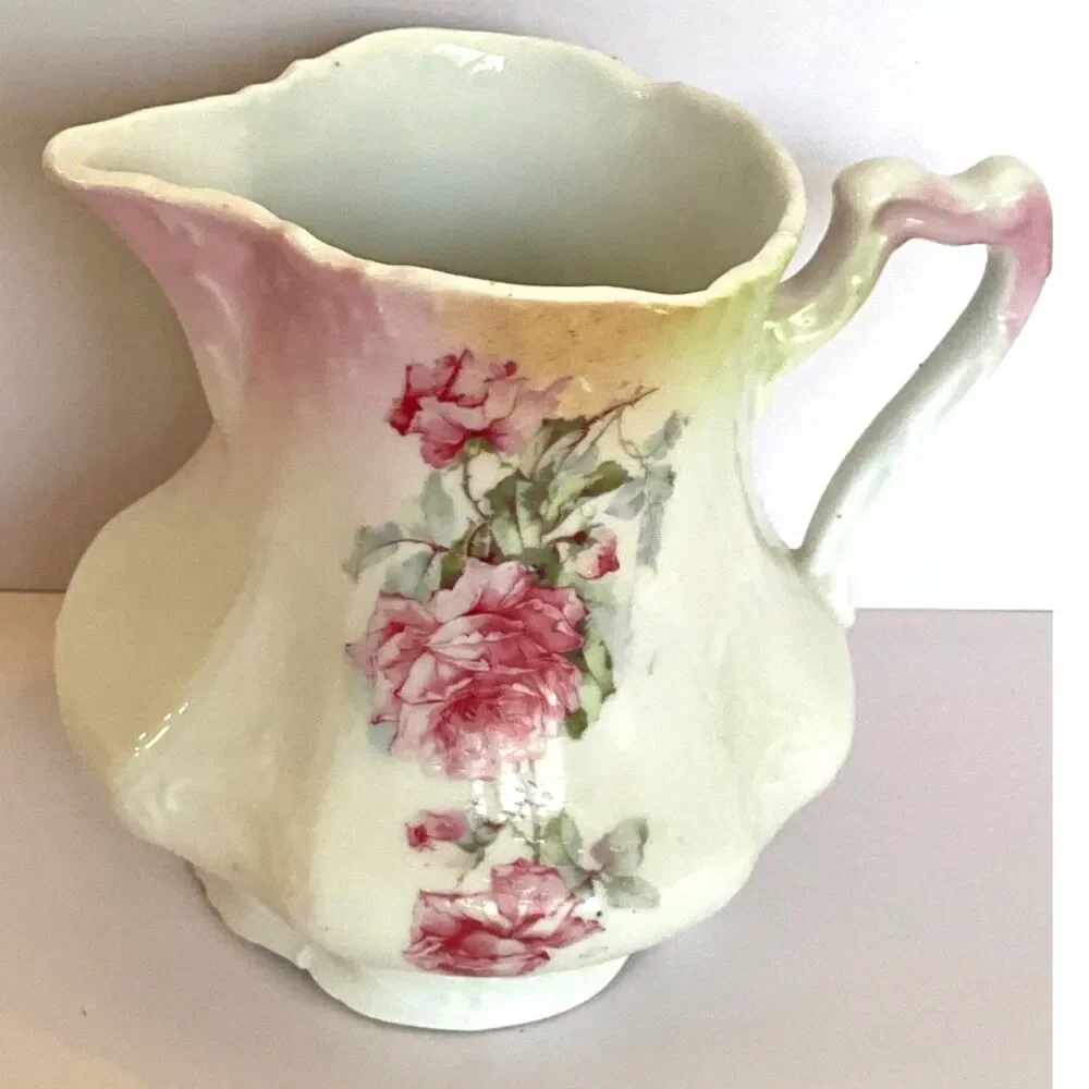 Absolute Best Vintage Shabby Cottage Rose Pitcher pink roses must see